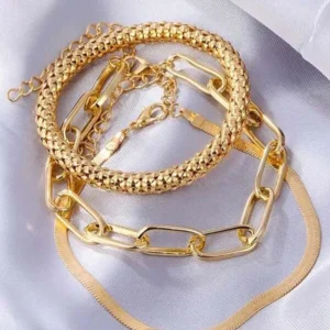 3 Peças/Conjunto Minimalista Pulseira De Corrente